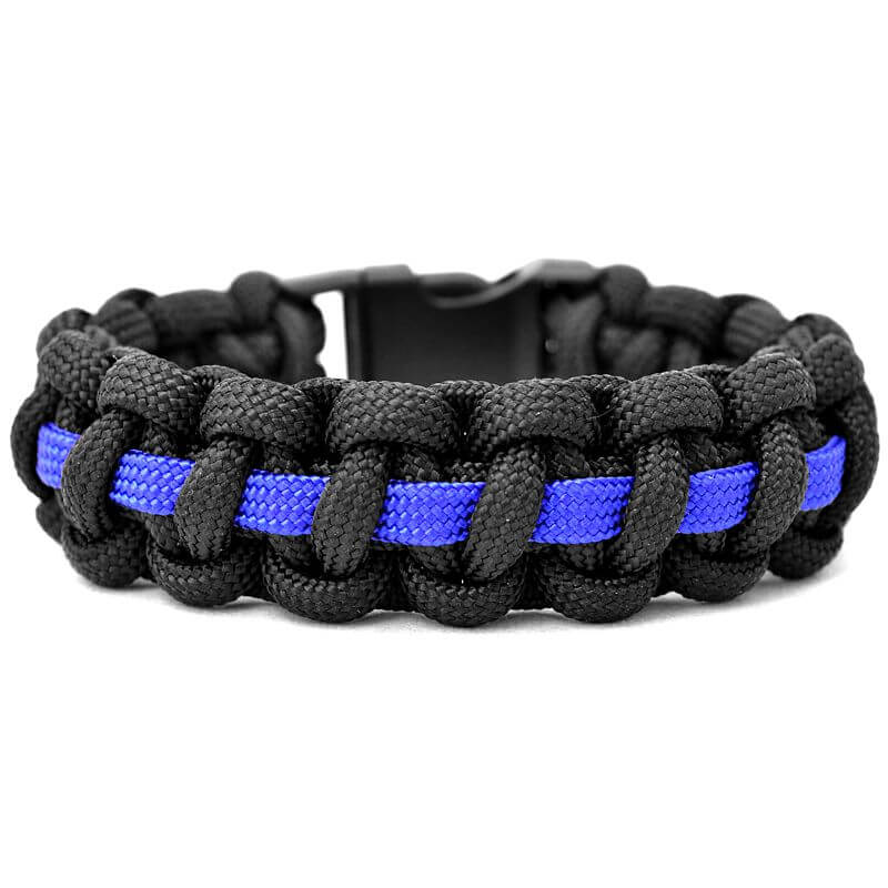 Thin Blue Line Paracord Survival Bracelet - NatPat Ltd - Canadian Police  Supplies